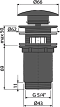 Донный клапан AlcaPlast A392BLACK для раковин с переливом, черный матовый - 2 изображение