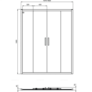 Сдвижная дверь в нишу 160 см Ideal Standard CONNECT 2 Sliding door K9282V3 - 3 изображение