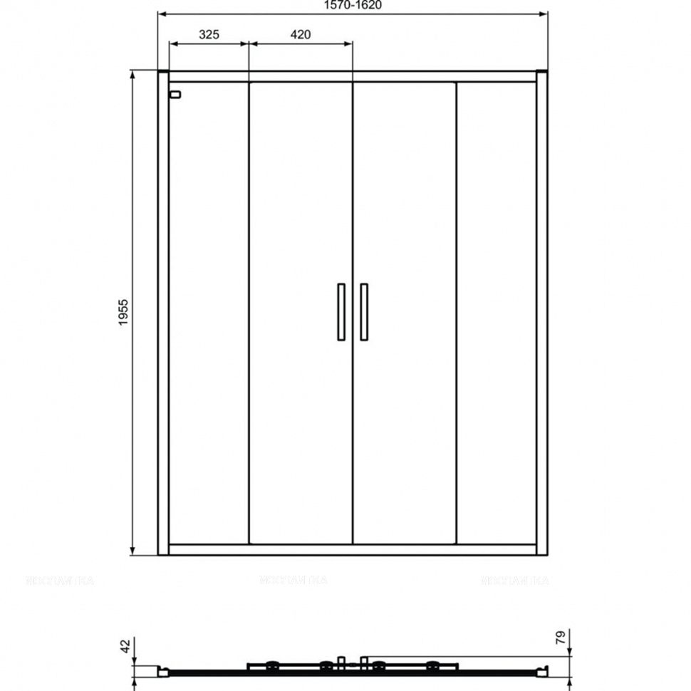 Сдвижная дверь в нишу 160 см Ideal Standard CONNECT 2 Sliding door K9282V3 - изображение 3