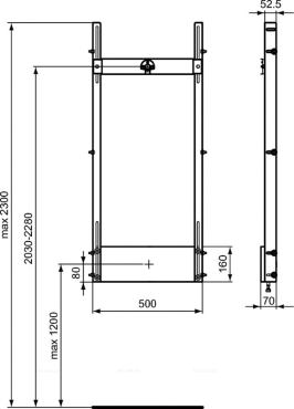Рама для монтажа душевого смесителя и верхнего душа Ideal Standard PROSYS R016767 - 2 изображение