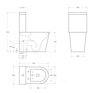 Чаша унитаза напольная безободковая BelBagno Flay-R BB2149CP-TOR белая - 16 изображение