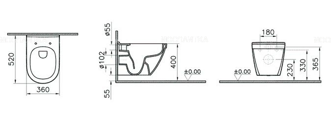 Комплект подвесной безободковый унитаз Vitra S50 7740B003-0850 , с функцией биде + инсталляция Am.Pm ProI 012704 - изображение 2
