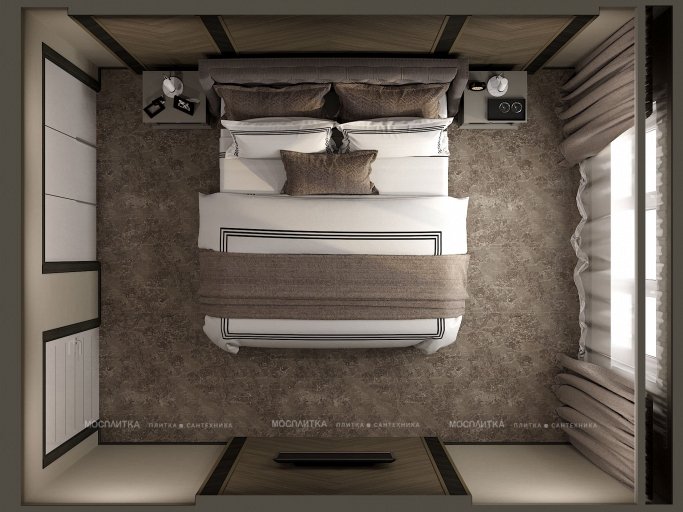Дизайн Спальня в стиле Классика в коричневом цвете №12168 - 2 изображение