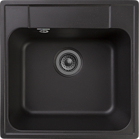 Кухонная мойка GranFest Quarz 47,8, квадратная, цвет черный