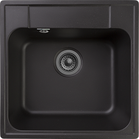 Кухонная мойка GranFest Quarz 47,8, квадратная, цвет черный