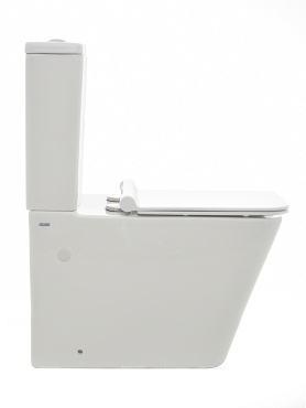 Унитаз-компакт безободковый AQUAme AQM1003 с крышкой-сиденьем микролифт, белый глянец - 2 изображение