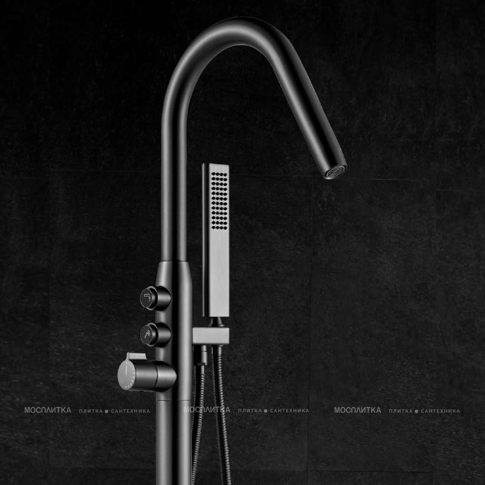 Смеситель для ванны Black&White Universe U7752GM темно-серый матовый - изображение 3