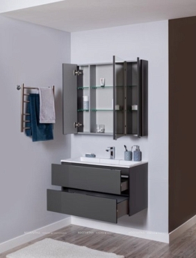 Комплект мебели для ванной Aquanet Алвита 90 серый антрацит - 17 изображение