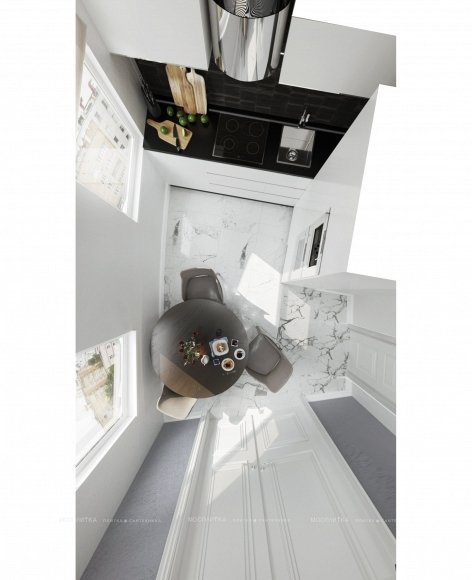 Дизайн Кухня в стиле Минимализм в белом цвете №12783 - 2 изображение