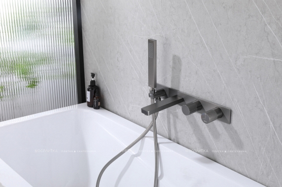 Смеситель для ванны с душем Abber Rund AF8730NG никель - 3 изображение