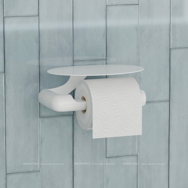 Держатель туалетной бумаги Iddis Noa NOAWT00i43 с полкой для телефона, белый матовый - 3 изображение
