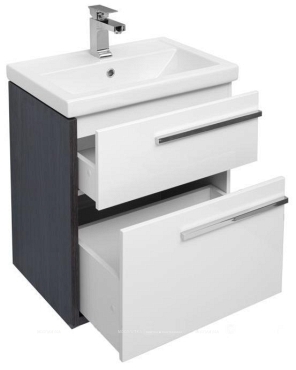 Комплект мебели для ванной Aquanet Фостер 60 эвкалипт мистери/белый - 6 изображение