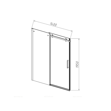 Душевая дверь Vincea Como-N 140x195 см, VDS-4CN140CL, профиль хром, стекло прозрачное - 5 изображение