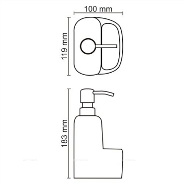 Дозатор WasserKraft 8499 с емкостью для губки, 430 ml - 2 изображение