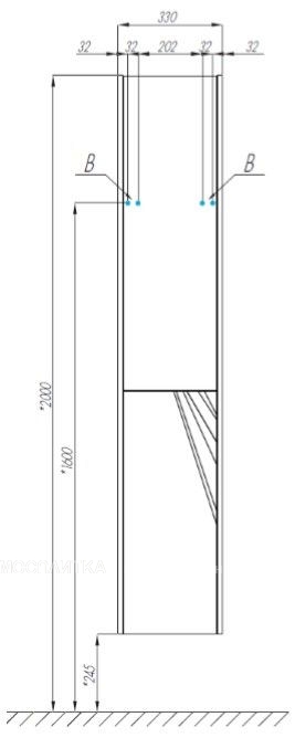 Шкаф-пенал Aquaton Сакура левая, ольха наварра/белый глянец - изображение 6