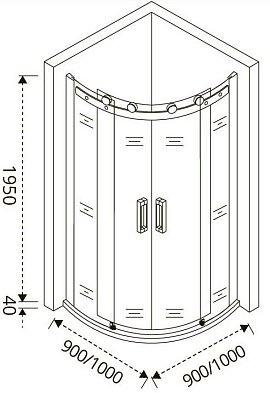 Душевой уголок GOOD DOOR Altair R-TD-100-C-CH