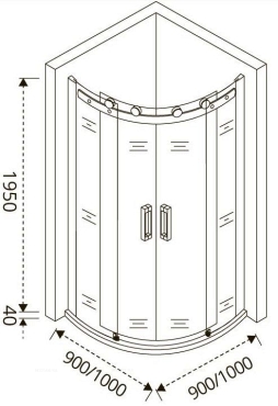 Душевой уголок GOOD DOOR Altair R-TD-100-C-CH - 4 изображение