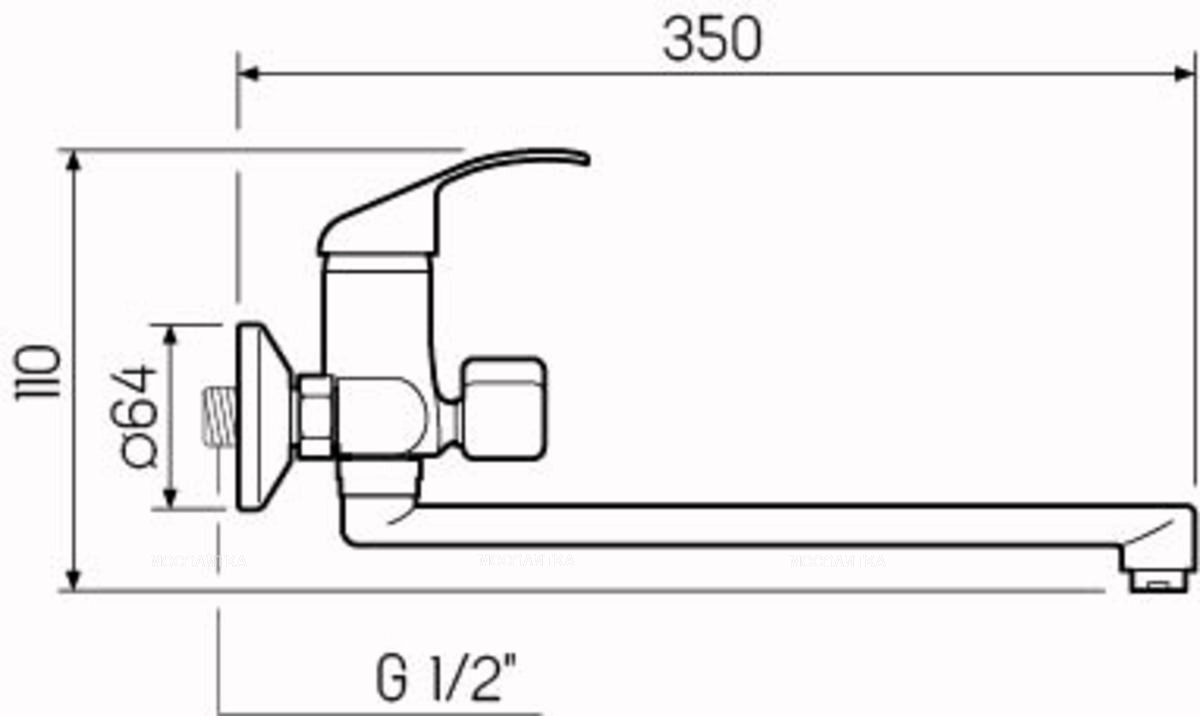 Смеситель для ванны с душем РМС SL128-006E хром глянец - изображение 5
