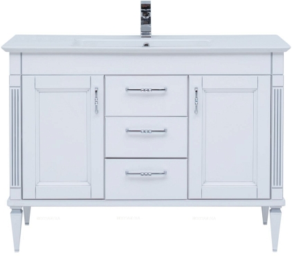 Комплект мебели для ванной Aquanet селена 120 см, белая, серебро - 7 изображение
