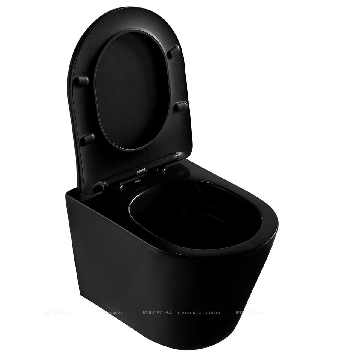 Унитаз подвесной безободковый Abber Bequem AC1102MB с крышкой-сиденьем микролифт, матовый черный - изображение 8
