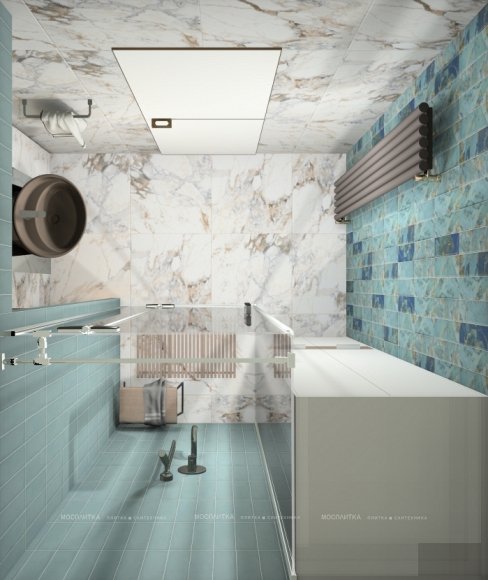 Дизайн Ванная в стиле Минимализм в белом цвете №12871 - 2 изображение