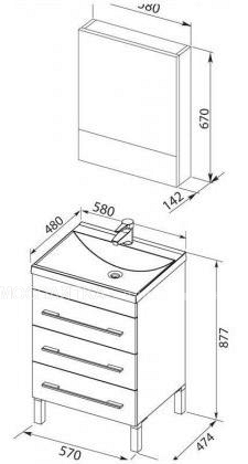 Комплект мебели для ванной Aquanet Верона 58 белый 3 ящика - изображение 7