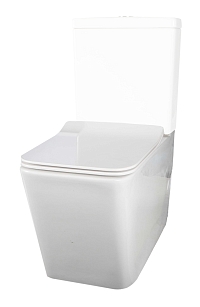 Чаша напольного унитаза безободковая Creto Logan L2 1002-004-WF с крышкой-сиденьем микролифт, белая1