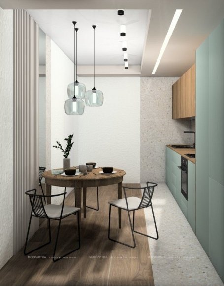 Дизайн Кухня в стиле Эклектика в бежевом цвете №12702 - 3 изображение