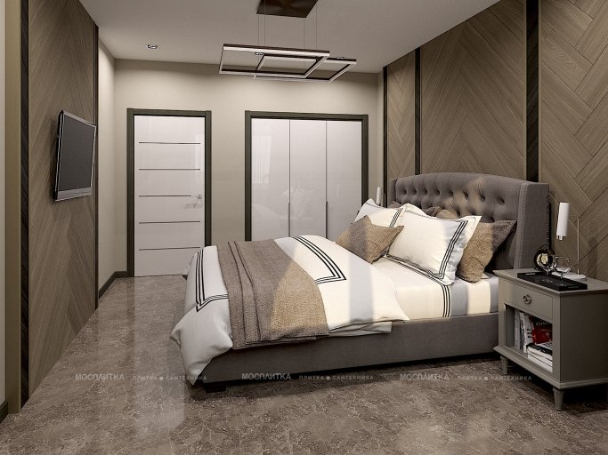 Дизайн Спальня в стиле Классика в коричневом цвете №12168 - 3 изображение