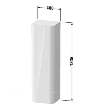 Шкаф-пенал Duravit Happy D.2 Plus HP1261L3939 40 x 36 x 133.6 см подвесной, белый матовый - 2 изображение