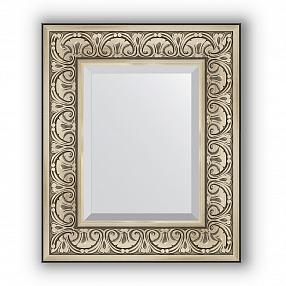 Зеркало в багетной раме Evoform Exclusive BY 3372 50 x 60 см, баРокко серебро