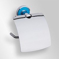 Держатель туалетной бумаги Bemeta Trend-i 104112018d 13.5 x 7 x 15.5 см с крышкой, хром, голубой