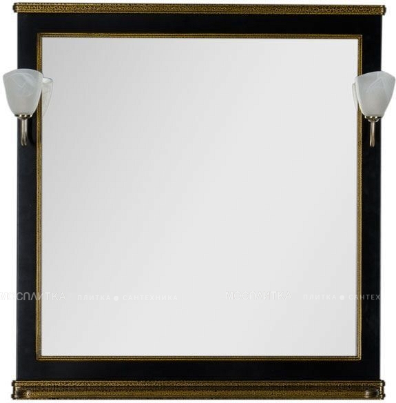 Зеркало Aquanet Валенса 100 00180294 черный краколет / золото - изображение 3