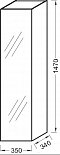 Шкаф-пенал Jacob Delafon Rythmik 35 см EB998-G1C белый глянцевый - 2 изображение