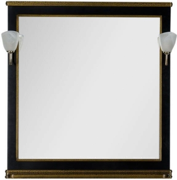 Зеркало Aquanet Валенса 100 00180294 черный краколет / золото - 3 изображение