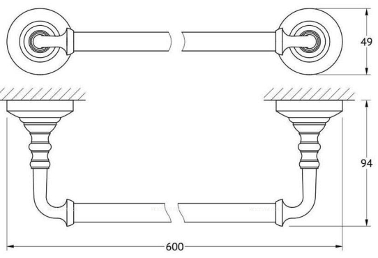 Полотенцедержатель 3SC Stilmar STI 613 60 см, перекладина, античная медь - 2 изображение