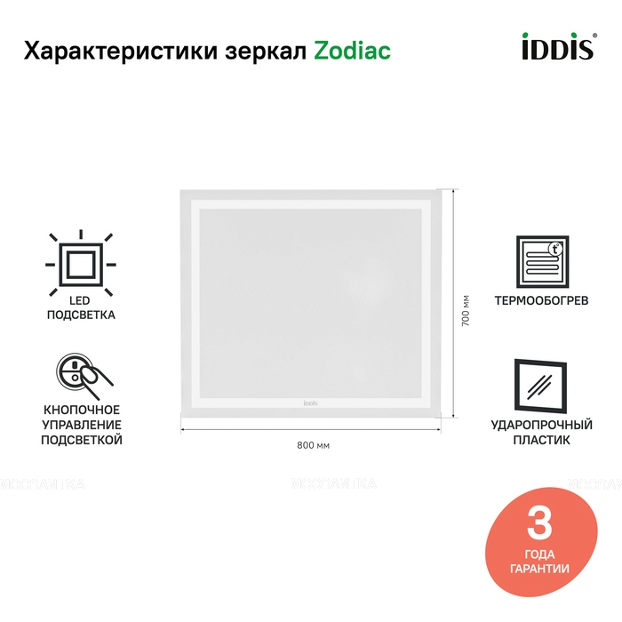 Зеркало IDDIS Zodiac ZOD80T0i98 - изображение 5