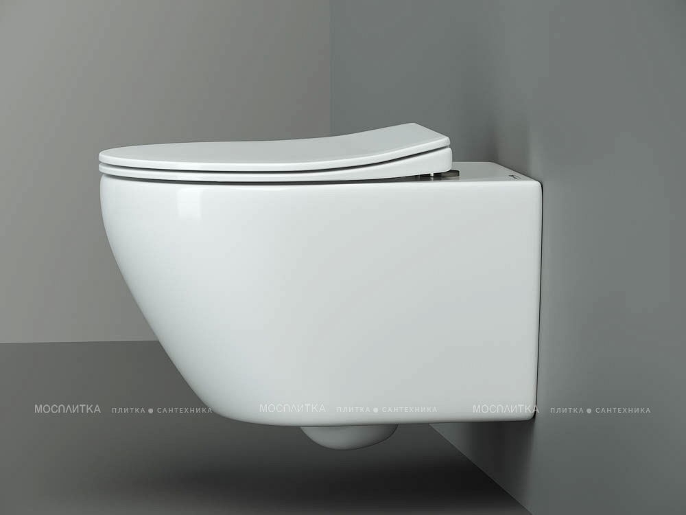 Комплект подвесной безободковый унитаз Ceramica Nova Pearl с крышкой-сиденьем CN8001 + инсталляция Grohe Rapid SL 38775001 4 в 1 с кнопкой смыва - изображение 2