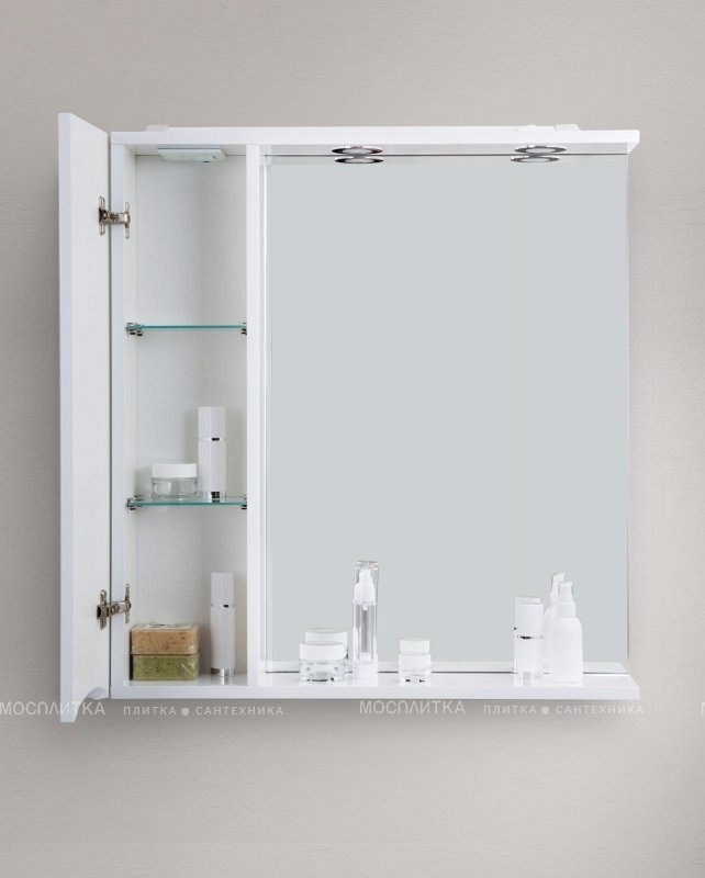 Зеркальный шкаф BelBagno Marino 60 х 75 см, с LED-подсветкой, Bianco Lucido - белый глянец - изображение 4