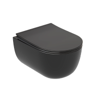 Унитаз подвесной безободковый Ceramica Nova Modena CN6063MB с крышкой сиденьем микролифт чёрный матовый