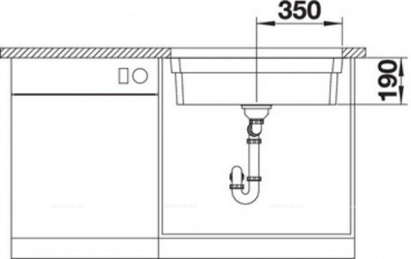 Кухонная мойка Blanco Etagon 700-U, подстольный монтаж - 3 изображение