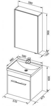 Комплект мебели для ванной Aquanet Августа 58 белый - 8 изображение