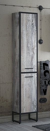 Шкаф-пенал Corozo Айрон 35, черный/антик1