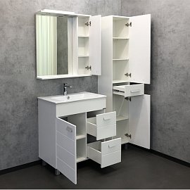 Зеркальный шкаф Comforty Модена М-75 00-00001640 белый матовый