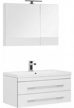 Комплект мебели для ванной Aquanet Верона 90 белый подвесной 2 ящика