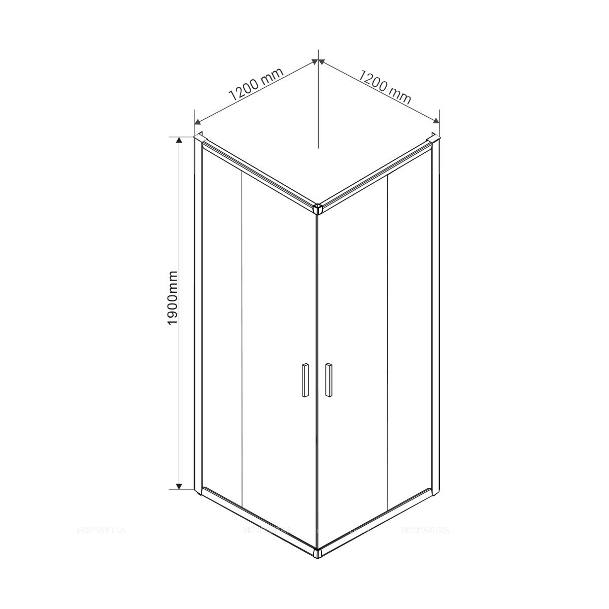 Дверь для душевого уголка Garda VHC-1G120CLB, черный, стекло прозрачное - изображение 7