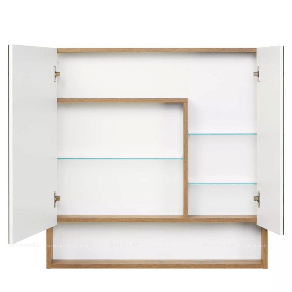 Зеркальный шкаф Aquaton Сканди 90 белый, дуб рустикальный 1A252302SDZ90 - изображение 2