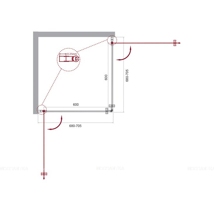 Душевой уголок BelBagno Etna 70х70 см ETNA-A-2-70-C-Cr  профиль хром,стекло прозрачное - изображение 7