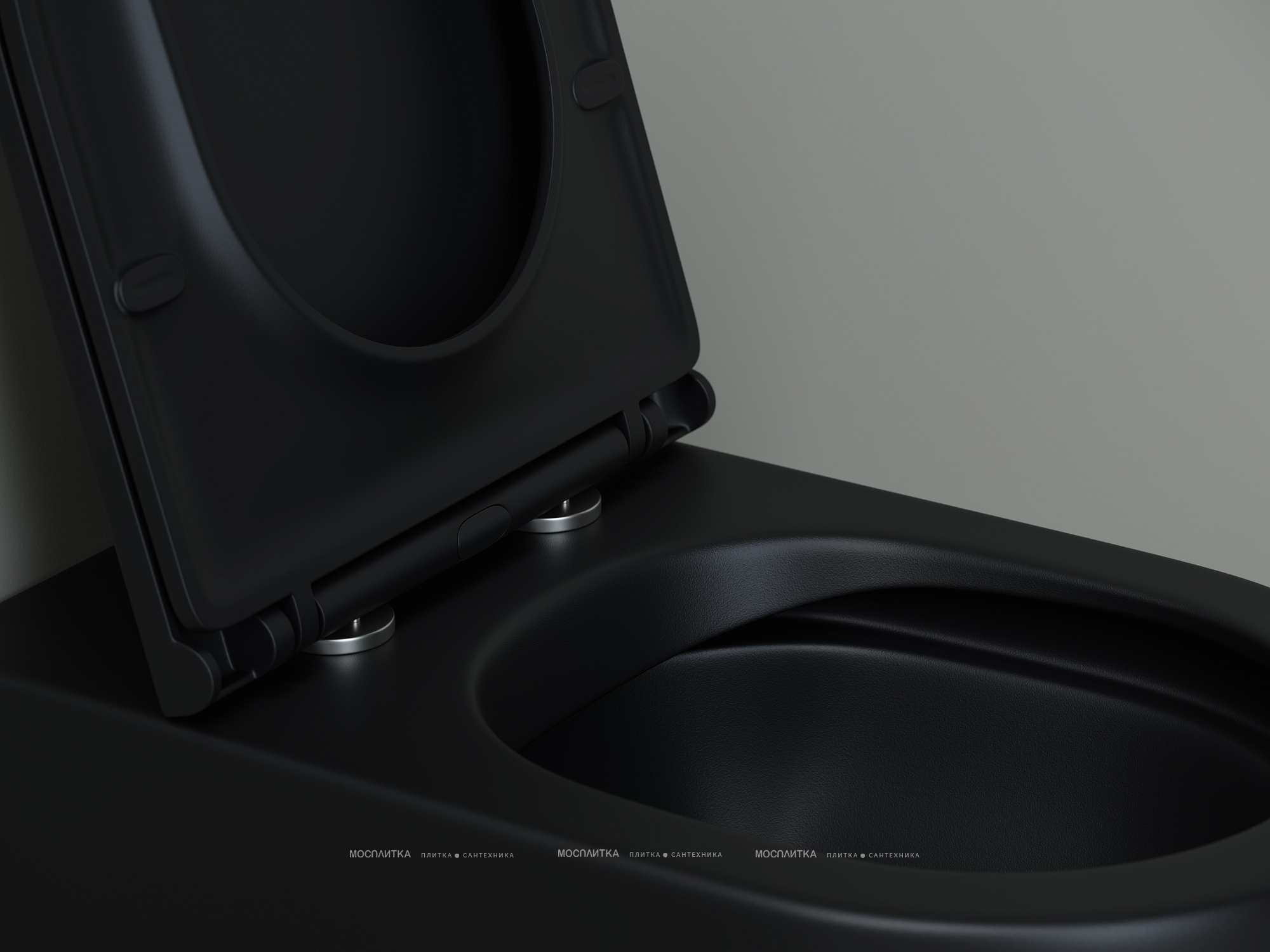 Унитаз приставной безободковый Ceramica Nova Metropol Rimless CN4004MB с крышкой-сиденьем микролифт, черный матовый - изображение 7