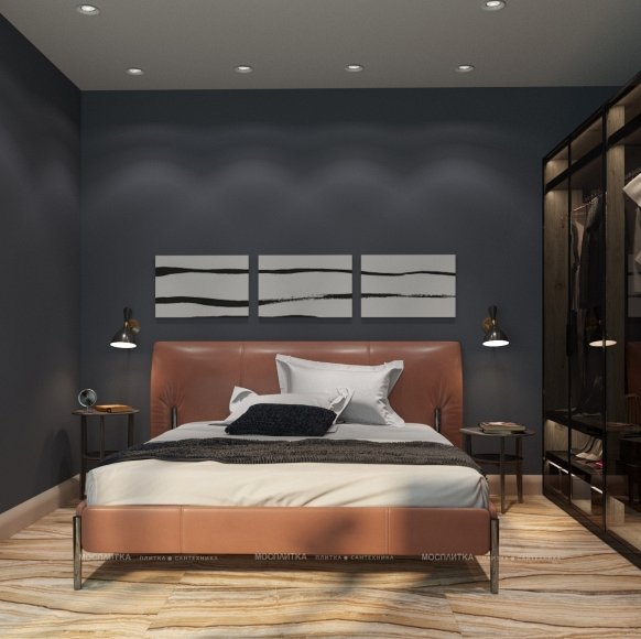 Дизайн Спальня в стиле Современный в коричневом цвете №12935